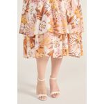 Vestido Viscose Estampa Tropical Rosé - Plus Size