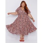 Vestido Viscose Estampa Liberty Azul Marinho - Plus Size