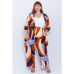 Quimono Viscose Estampa Orgânica - Plus Size