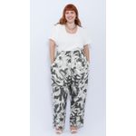 Calça Viscose Estampa Verde Floral - Plus Size