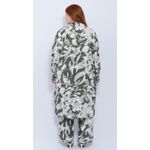 Quimono Viscose Estampa Verde Floral - Plus Size