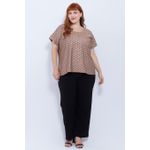 Blusa Social Botão Fendi Poá - Plus Size