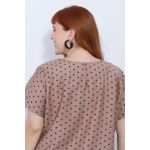 Blusa Social Botão Fendi Poá - Plus Size