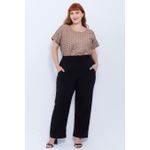 Blusa Social Botão Fendi Poá - Plus Size
