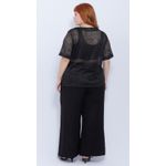 Blusa Renda Crochet Preta - Plus Size