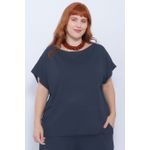 Blusa Malha Azul Marinho - Plus Size
