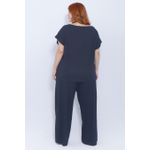 Blusa Malha Azul Marinho - Plus Size