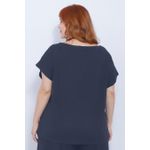 Blusa Malha Azul Marinho - Plus Size