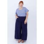 Calça Pantalona Social Viscose Azul Marinho - Plus Size