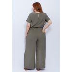 Calça Pantalona Social Viscose Verde Militar - Plus Size