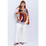 Blusa Bata Viscose Estampa Orgânica - Plus Size