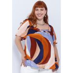 Blusa Bata Viscose Estampa Orgânica - Plus Size