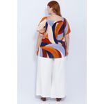 Blusa Bata Viscose Estampa Orgânica - Plus Size