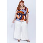 Blusa Bata Viscose Estampa Orgânica - Plus Size