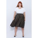 Saia Evasê Xadrez - Plus Size