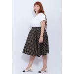 Saia Evasê Xadrez - Plus Size