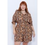 Short Viscose Estampa Onça - Plus Size