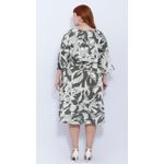 Vestido Viscose Estampa Verde Floral - Plus Size