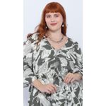 Vestido Viscose Estampa Verde Floral - Plus Size