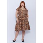 Vestido Gode Algodão Estampa Onça - Plus Size