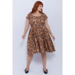 Vestido Gode Algodão Estampa Onça - Plus Size