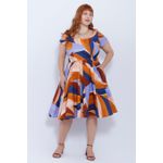 Vestido Gode Algodão Estampa Orgânica - Plus Size
