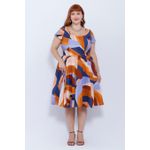 Vestido Gode Algodão Estampa Orgânica - Plus Size