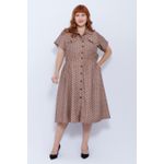 Vestido Chemise Viscose Fendi Poá - Plus Size