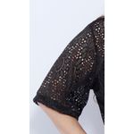 Vestido Renda Crochet 2-em-1 Preto - Plus Size