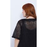 Vestido Renda Crochet 2-em-1 Preto - Plus Size