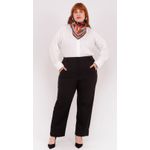 Calça Algodão com Elastano Preta - Plus Size