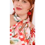 Lenço Estampado 70x70 Branco Floral