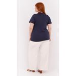 Blusa Malha Algodão Premium Azul Marinho - Plus Size