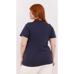 Blusa Malha Algodão Premium Azul Marinho - Plus Size