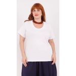 Blusa Malha Algodão Premium Branca - Plus Size