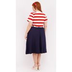 Saia Linho Azul Marinho - Plus Size