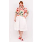 Blusa Peplum Floral Color - Plus Size