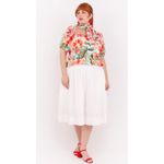 Blusa Peplum Floral Color - Plus Size