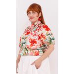 Blusa Peplum Floral Color - Plus Size