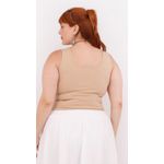 Top Segunda Pele Malha Bege - Plus Size