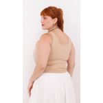Top Segunda Pele Malha Bege - Plus Size