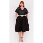 Saia Algodão Preta - Plus Size