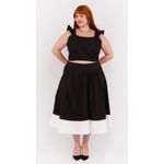 Saia Algodão Preto & Branco - Plus Size