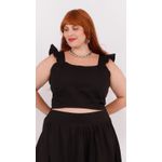Top Babadinho Algodão Preto - Plus Size