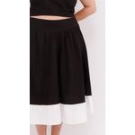 Saia Algodão Preto & Branco - Plus Size