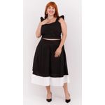 Saia Algodão Preto & Branco - Plus Size