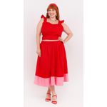 Saia Algodão Vermelho & Pink - Plus Size