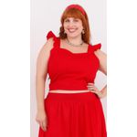 Top Babadinho Algodão Vermelho - Plus Size