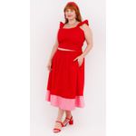 Saia Algodão Vermelho & Pink - Plus Size
