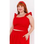 Top Babadinho Algodão Vermelho - Plus Size